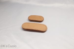 レザーアイテムK's Cuoioの楕円のバレッタ