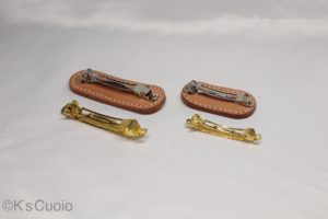 レザーアイテムK's Cuoioの楕円のバレッタ