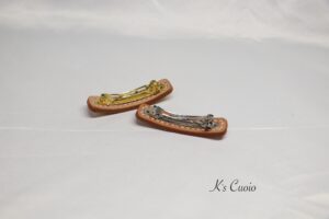 レザーアイテムK's Cuoioのバレッタ金具