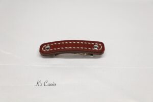 レザーアイテムK's Cuoioの細めのバレッタ小
